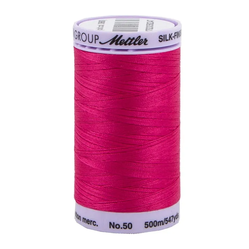 Warranty Included Mettler Fuschia 100% Cotton Silk Finish Thread | Mettler #9104-1421