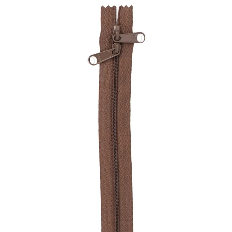 Worldwide Shipping Seal Brown 30" Double Slide Handbag Zipper | ByAnnie #ZIP30-140