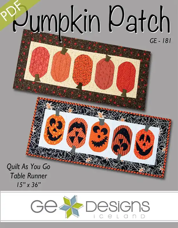 Pumpkin Patch Tablerunner Downloadable PDF Quilt Pattern | G.E. Designs Latest