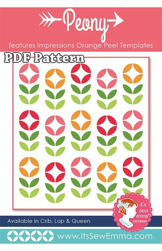 Peony Impressions Downloadable PDF Quilt Pattern | It's Sew Emma Last Chance