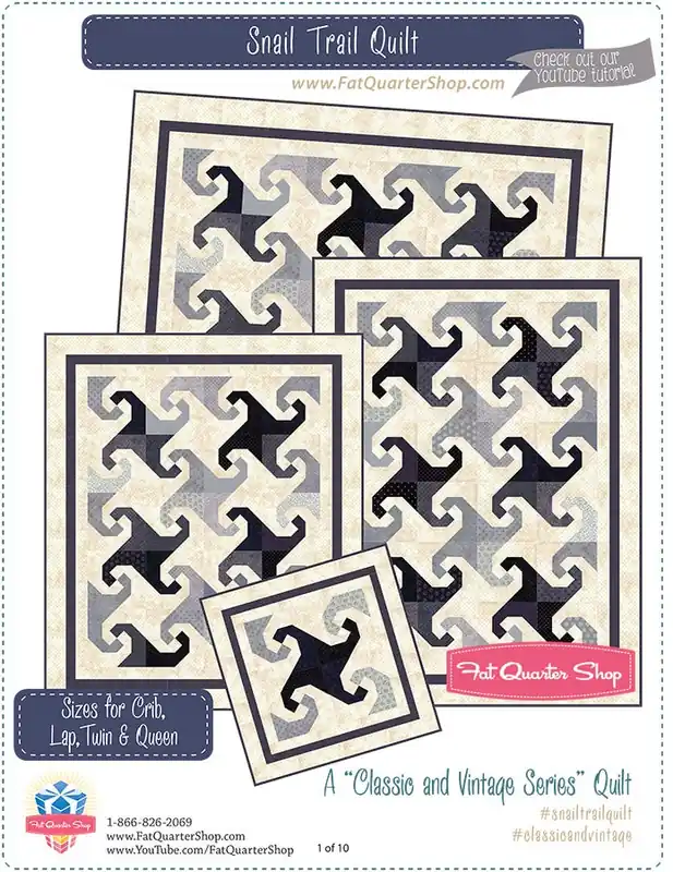 Holiday Sale Snail Trail Classic & Vintage Downloadable PDF Quilt Pattern | Fat Quarter Shop