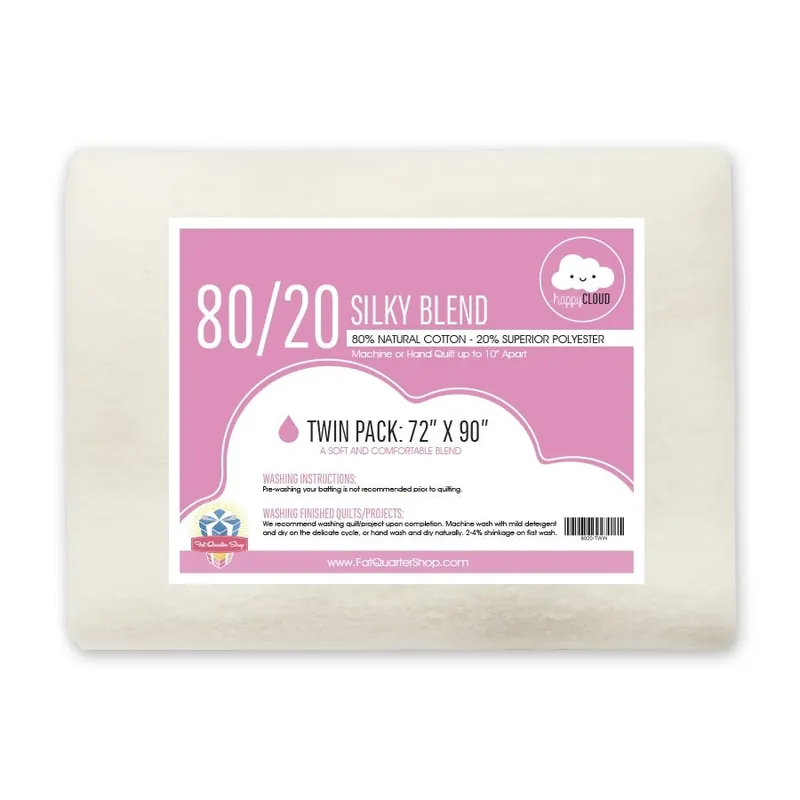 Twin 80/20 Silky Blend Happy Cloud Quilt Batting | Fat Quarter Shop Premium