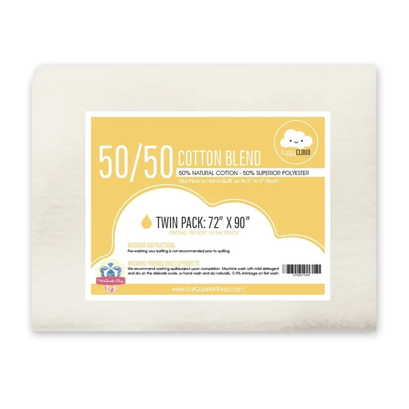 Twin 50/50 Cotton Blend Happy Cloud Quilt Batting | Fat Quarter Shop Time-Limited