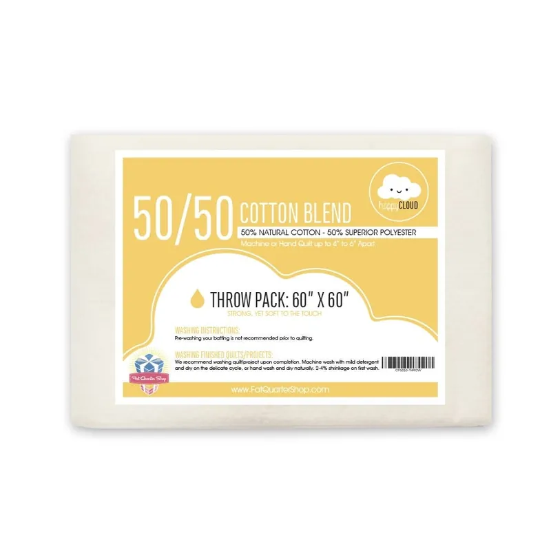Reduced Price Throw 50/50 Cotton Blend Happy Cloud Quilt Batting | Fat Quarter Shop