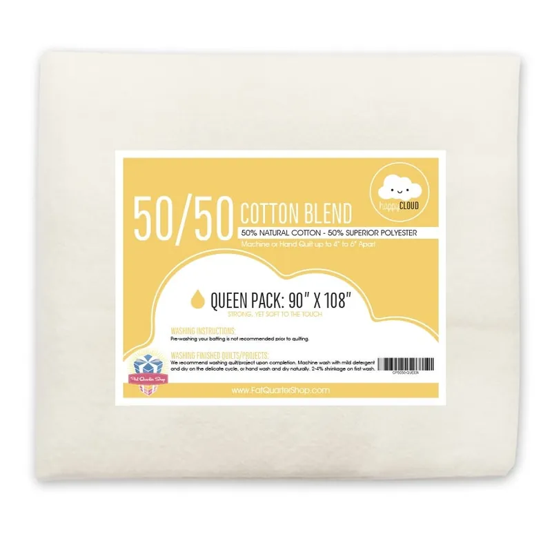 Queen 50/50 Cotton Blend Happy Cloud Quilt Batting | Fat Quarter Shop Hassle-Free Returns