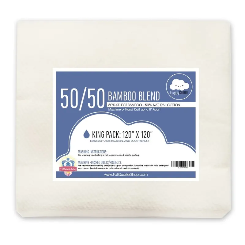 King 50/50 Bamboo Blend Happy Cloud Quilt Batting | Fat Quarter Shop Place Order