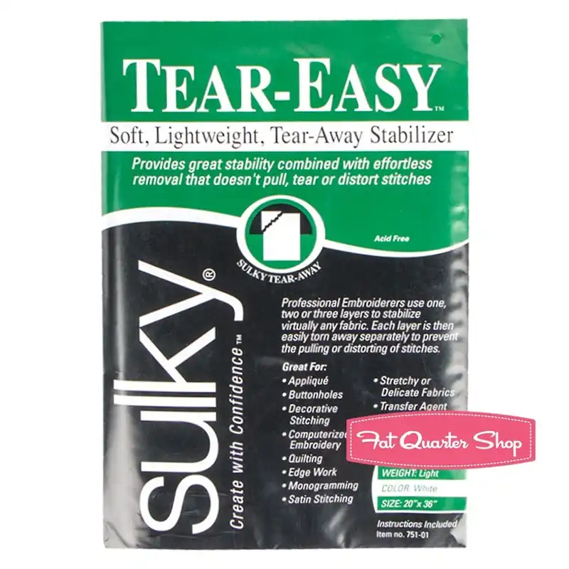 Latest Tear Easy Tear-Away Stabilizer White 20" x 1 Yard | Sulky #751-01