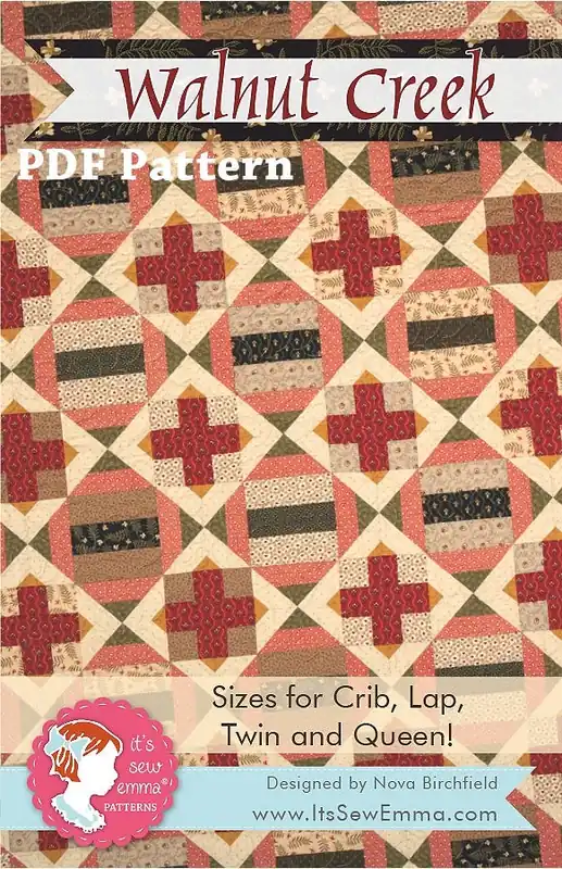 Authentic Walnut Creek Downloadable PDF Quilt Pattern | It's Sew Emma