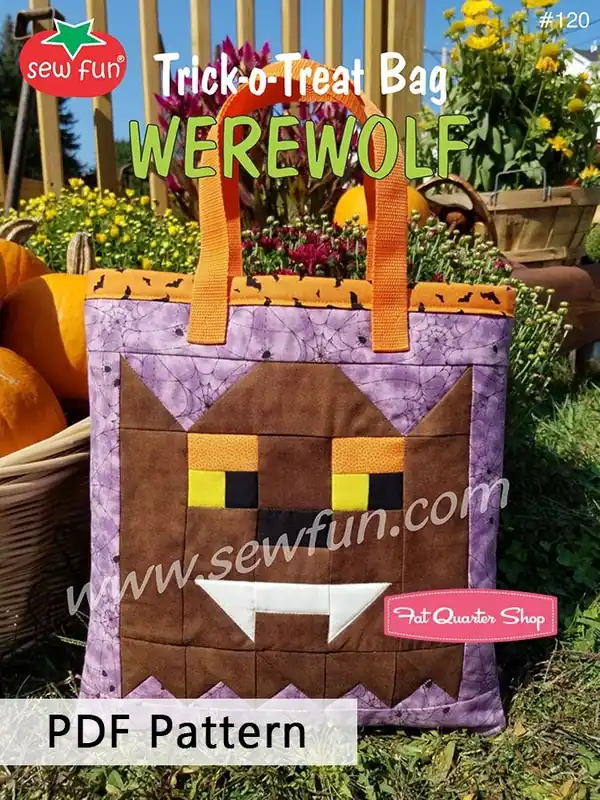 Order Now Werewolf Trick-or-Treat Bag Downloadable PDF Pattern | Sew Fun