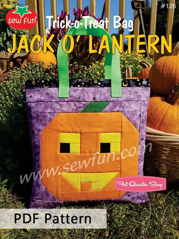 Jack O' Lantern Trick-or-Treat Bag Downloadable PDF Pattern | Sew Fun Flash Sale