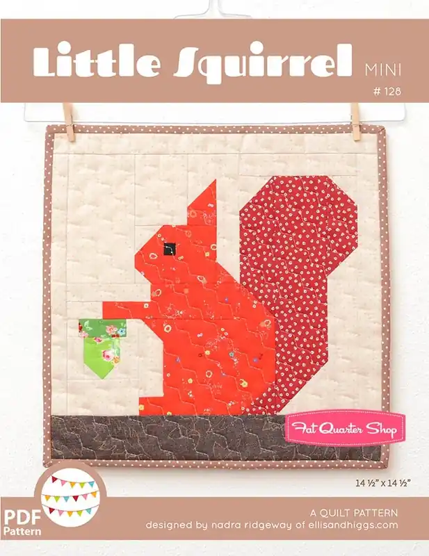 Low Price Little Squirrel Mini Downloadable PDF Quilt Pattern | Ellis & Higgs