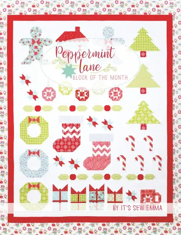 Peppermint Lane Block of the Month Book | It's Sew Emma #ISE-921 Worldwide Shipping