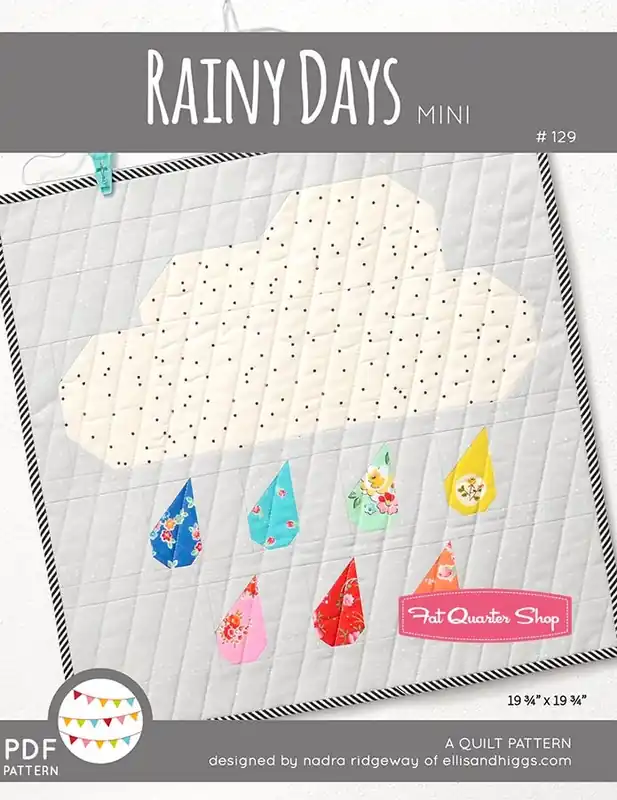 Rainy Days Mini Downloadable PDF Quilt Pattern | Ellis & Higgs Mega Sale