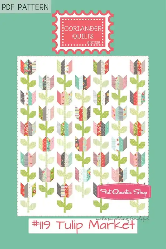 Exclusive Offer Tulip Market Downloadable PDF Quilt Pattern | Coriander Quilts