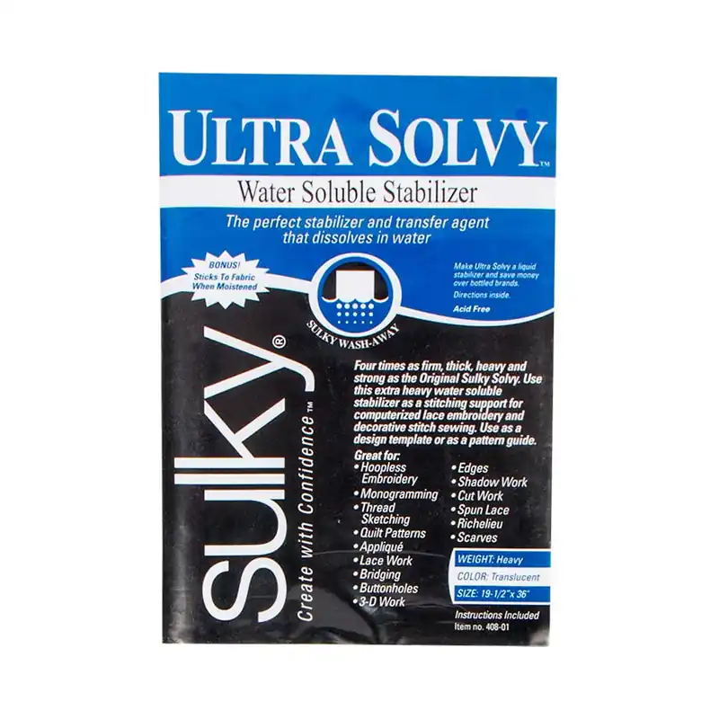 Don’t Miss Out Ultra Solvy Water Soluble Stabilizer 20" x 36" | Sulky #408-01