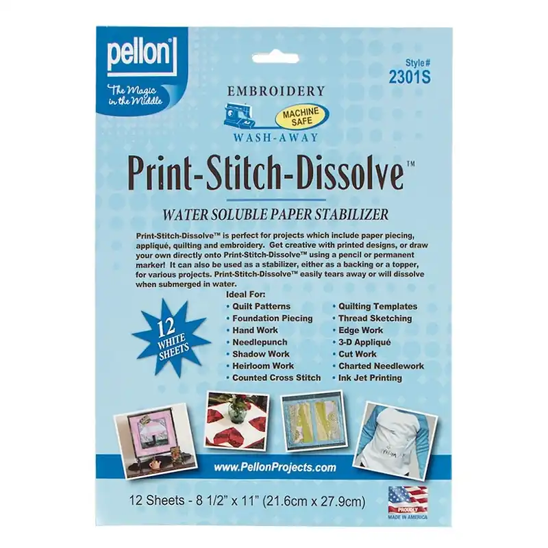 Pellon Print-Stitch-Dissolve White 8.5" x 11" Sheets | Pellon #2301S Limited Time