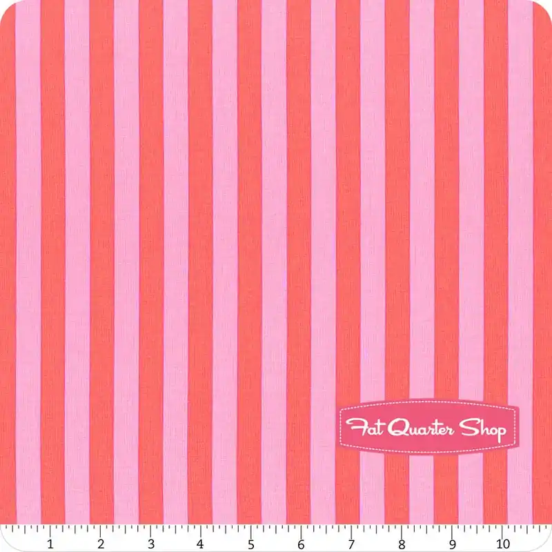 Worldwide Shipping Pom Poms & Stripes Poppy Tent Stripe Yardage| SKU# PWTP069-POPPY