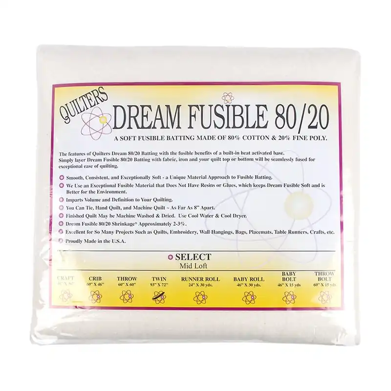 Express Delivery Dream Fusible 80/20 Twin Quilt Batting | Quilter's Dream #FUSETN