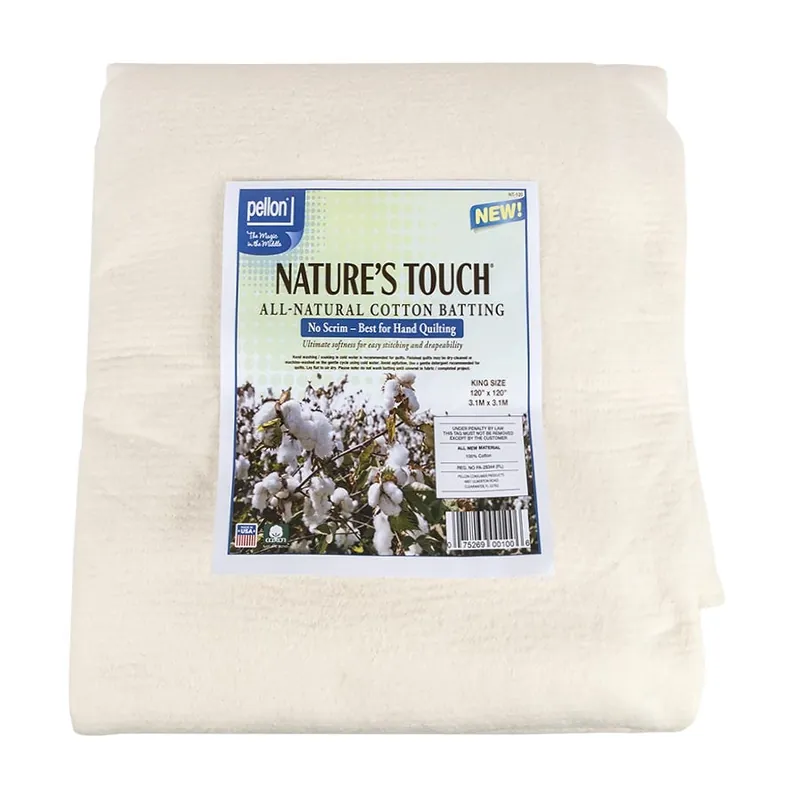Nature's Touch Cotton King Quilt Batting | Pellon #N-120P Worldwide Shipping