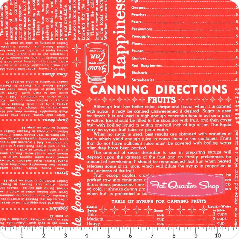 Free Delivery Farm Girl Vintage Red Canning Yardage | SKU# C7871-RED