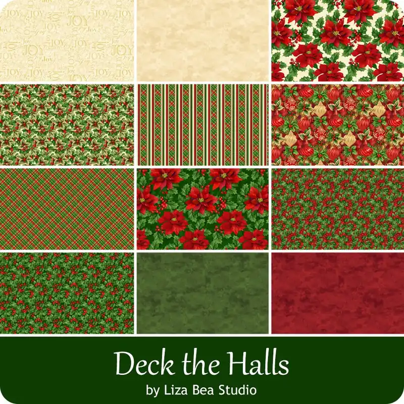 Worldwide Shipping Deck the Halls Yardage | Liza Bea Studio for Northcott Fabrics
