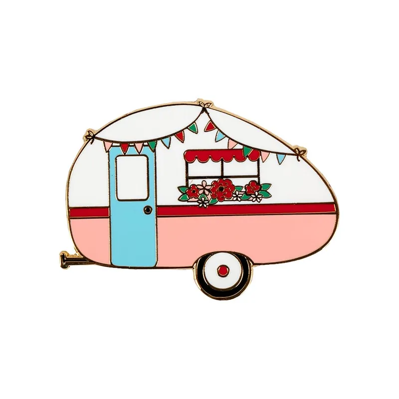 One Day Deal Floral Vintage Camper Magnetic Enamel Needle Minder | Flamingo Toes
