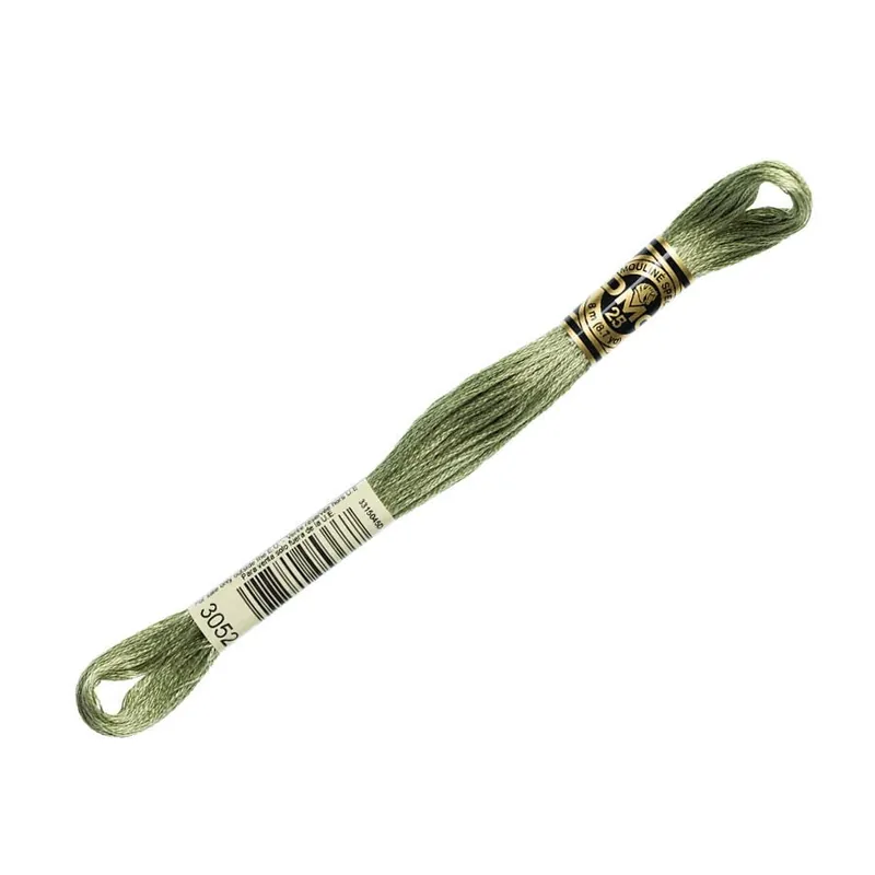 Wholesale DMC 3052 Medium Green Gray 6 Strand Embroidery Floss | DMC #117UA-3052
