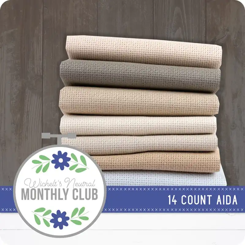 Wichelts Neutral 14 Count Aida Monthly Club | Fat Quarter Shop Exclusive Luxury