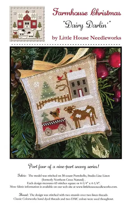 Dairy Darlin' Farmhouse Christmas Part 4 Cross Stitch Pattern | Little House Needleworks Sale