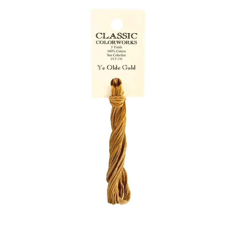Ye Olde Gold Classic Colorworks 6 Strand Hand-Dyed Embroidery Floss | Classic Colorworks #CCT-176 New Release