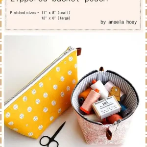 Zippered Basket Pouch Downloadable PDF Sewing Pattern | Aneela Hoey Free Shipping