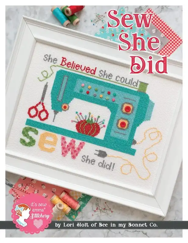 Sew She Did Cross Stitch Pattern | Lori Holt of Bee in my Bonnet #ISE-404 Best Seller