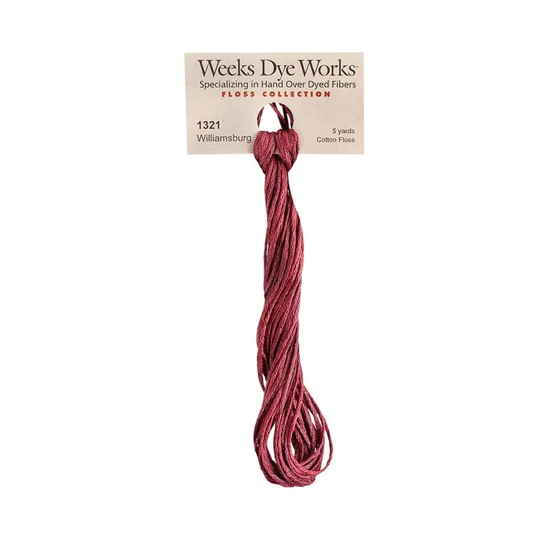 Williamsburg Weeks Dye Works 6 Strand Hand-Dyed Embroidery Floss | Weeks Dye Works #WDW-1321 New Arrival