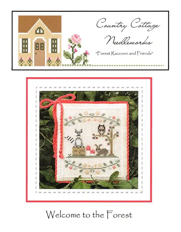 Secure Checkout Forest Raccoon and Friends Welcome to the Forest 3 Cross Stitch Pattern | Country Cottage Needleworks