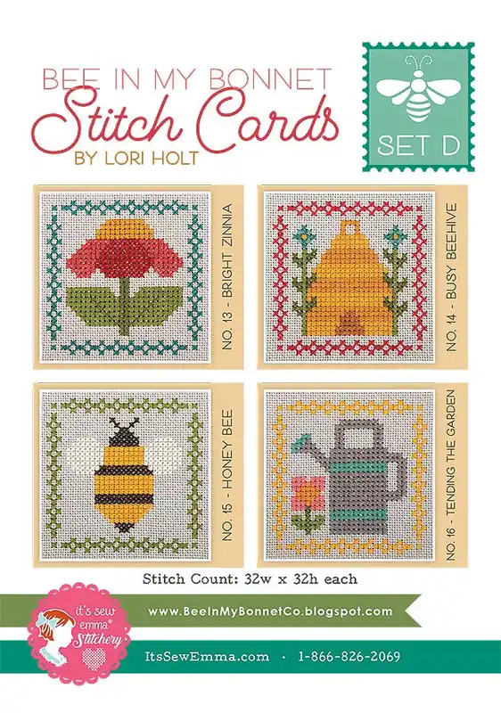 Bee in My Bonnet Stitch Cards Set D | Lori Holt of Bee in my Bonnet #ISE-413 Fresh Stock