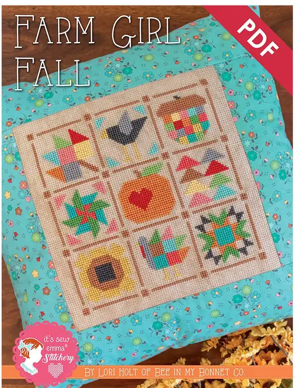 Farm Girl Fall Downloadable PDF Cross Stitch Pattern | Lori Holt of Bee in my Bonnet Get Yours