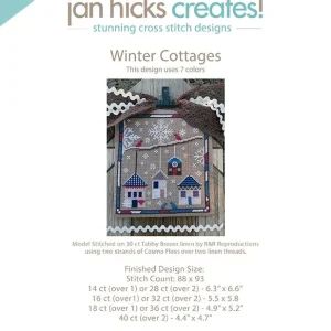 Winter Cottages Downloadable PDF Cross Stitch Pattern | Jan Hicks Creates! Weekend Sale