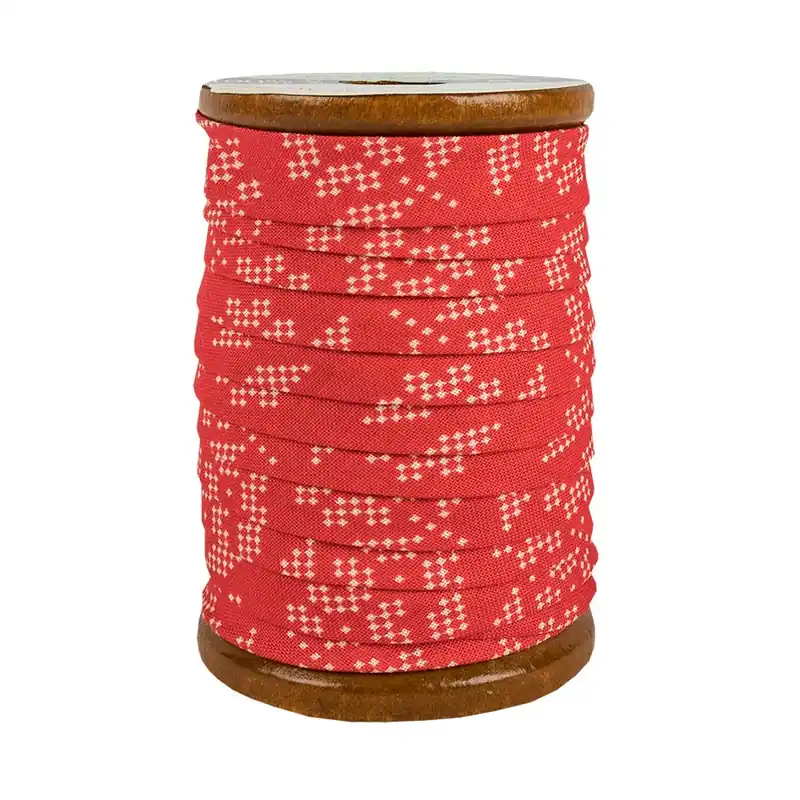 Crafted My Happy Place 0.5" Double Fold Bias Tape Stitch Red Flower | Lori Holt of Bee in my Bonnet #ST-22908