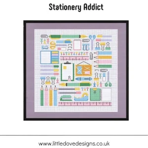 Worldwide Shipping Stationery Addict Cross Stitch Pattern | Little Dove Designs