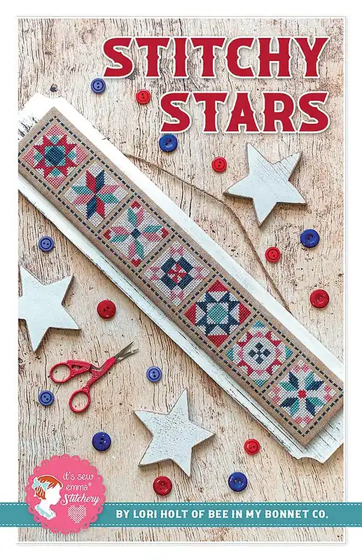Professional Grade Stitchy Stars Cross Stitch Pattern | Lori Holt of Bee in my Bonnet #ISE-441