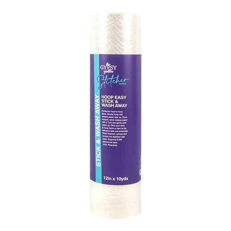 Free Returns 12" x 10 yards Stitcher Series Hoop Easy Stick & Wash Stabilizer | The Gypsy Quilter #TGQHEW12