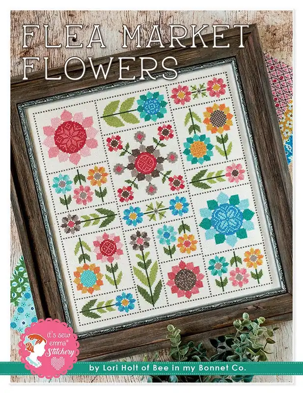 Top Pick Flea Market Flowers Cross Stitch Pattern | Lori Holt of Bee in my Bonnet #ISE-438