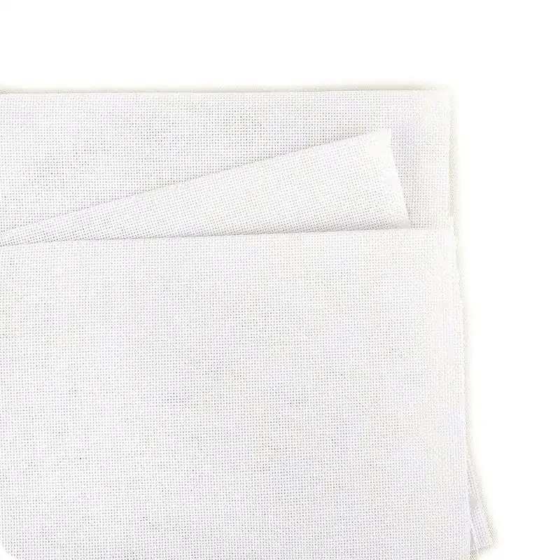 Hassle-Free Returns White Polka Dots on Coconut 28 Count Evenweave 18" x 27" Cross Stitch Cloth | Fabric Flair