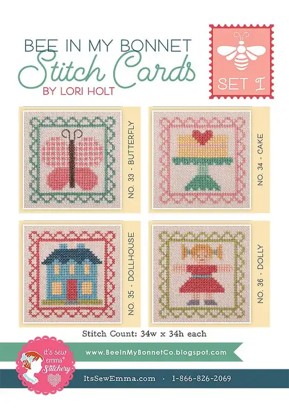 Bee in My Bonnet Stitch Cards Set I | Lori Holt of Bee in my Bonnet #ISE-447 Fast Shipping