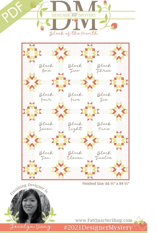 Save Now Finishing Pattern for 2021 Designer Mystery Block of the Month Downloadable PDF Quilt Pattern | Fat Quarter Shop Block of the Month Program