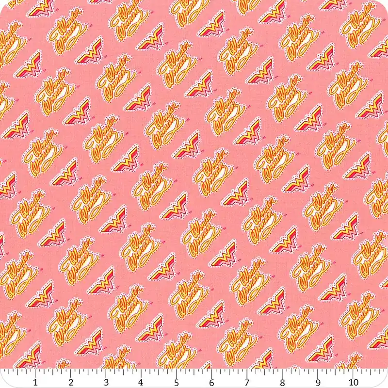 Grab Now Young DC Pink Wonder Woman Retro Logo Yardage | SKU# 23421460-1