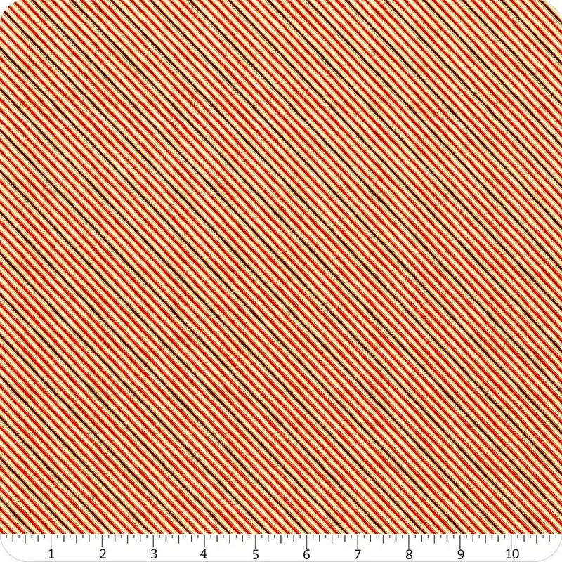 Worldwide Shipping Holiday Charms Metallic Crimson Stripes Yardage | SKU# 19954-91