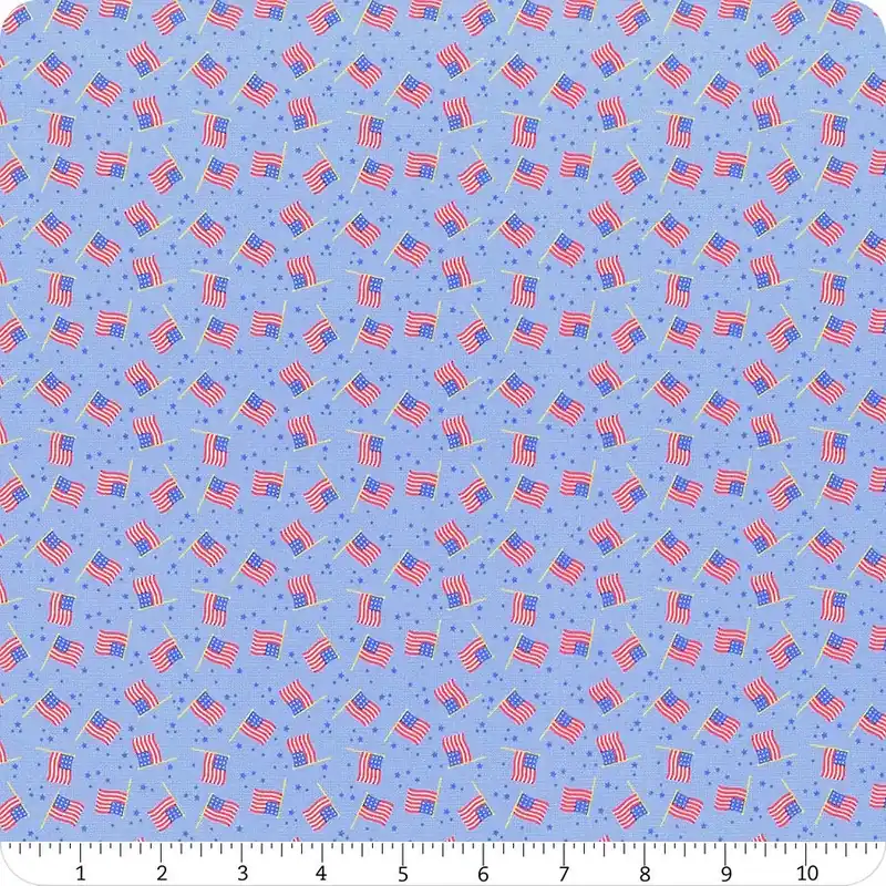 Money Back Guarantee Holiday Essentials - Americana Sky Blue USA Flag Yardage | SKU# 20763-14