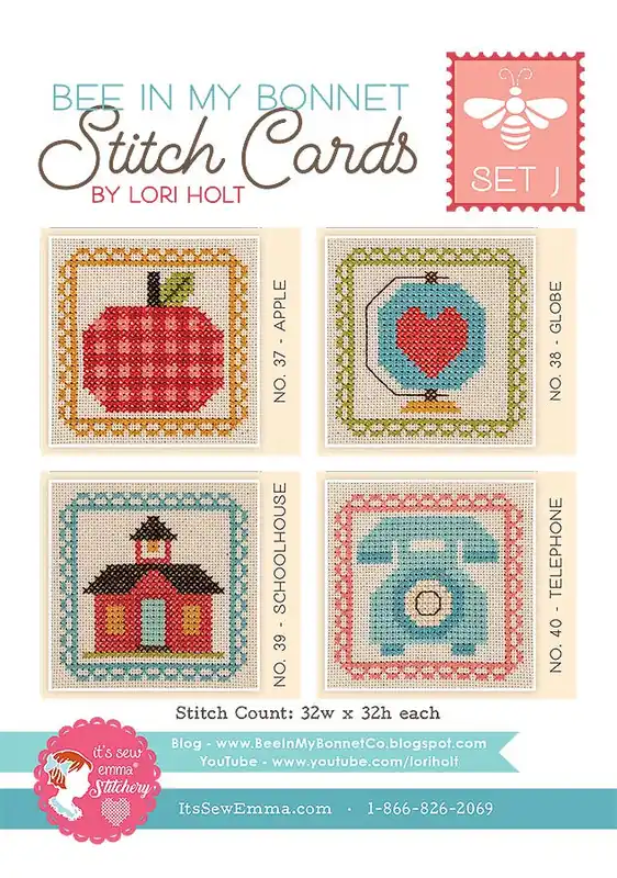 In Demand Bee in My Bonnet Stitch Cards Set J | Lori Holt of Bee in my Bonnet #ISE-454