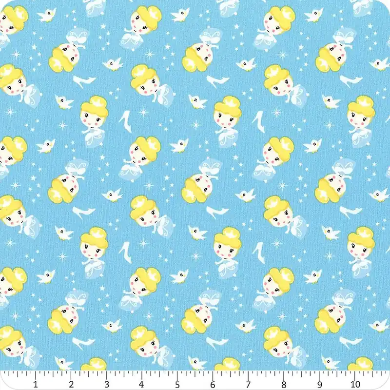 Genuine Disney Princess Kawaii Blue Cute Cinderella Toss Yardage | SKU# 85101907-1
